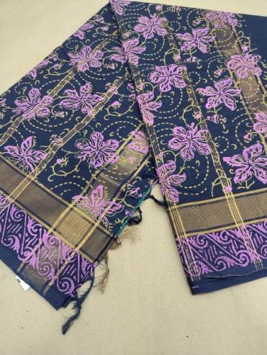 MANAMEDU BLOCK PRINTED SAREES WITH BLOUSE